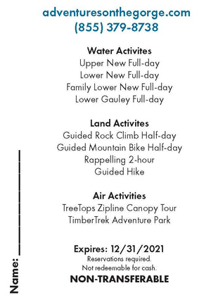 Adventures on the Gorge Triple Pass and Lodging Gift Box
