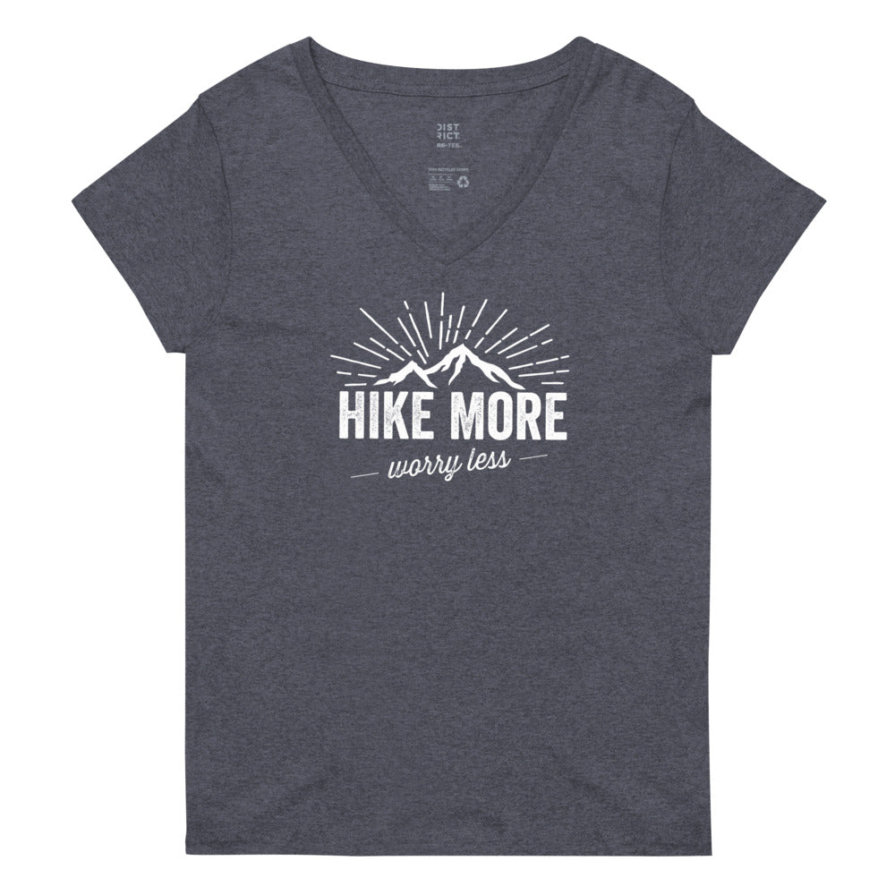 Hike More Worry Less Women’s Recycled V-Neck Tee
